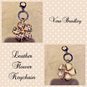 Vera Bradley Leather Flower Keychain